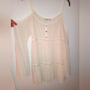 Sheer off white beach cover up